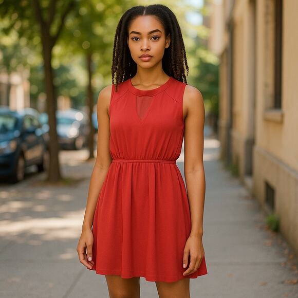 Tobi Salmon Pink Sleeveless Blouson Mini Dress Size Medium - Picture 15 of 15